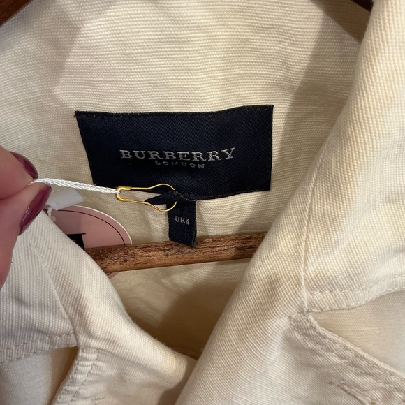Burberry Cream Double-Breasted Pea Coat - Picture 8 of 11